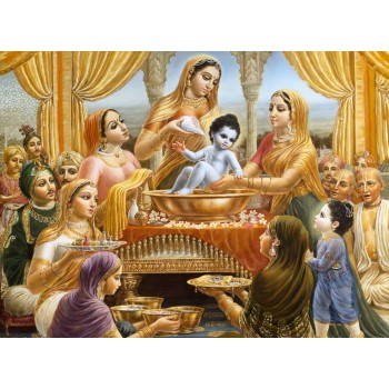 Yashoda baths Krishna